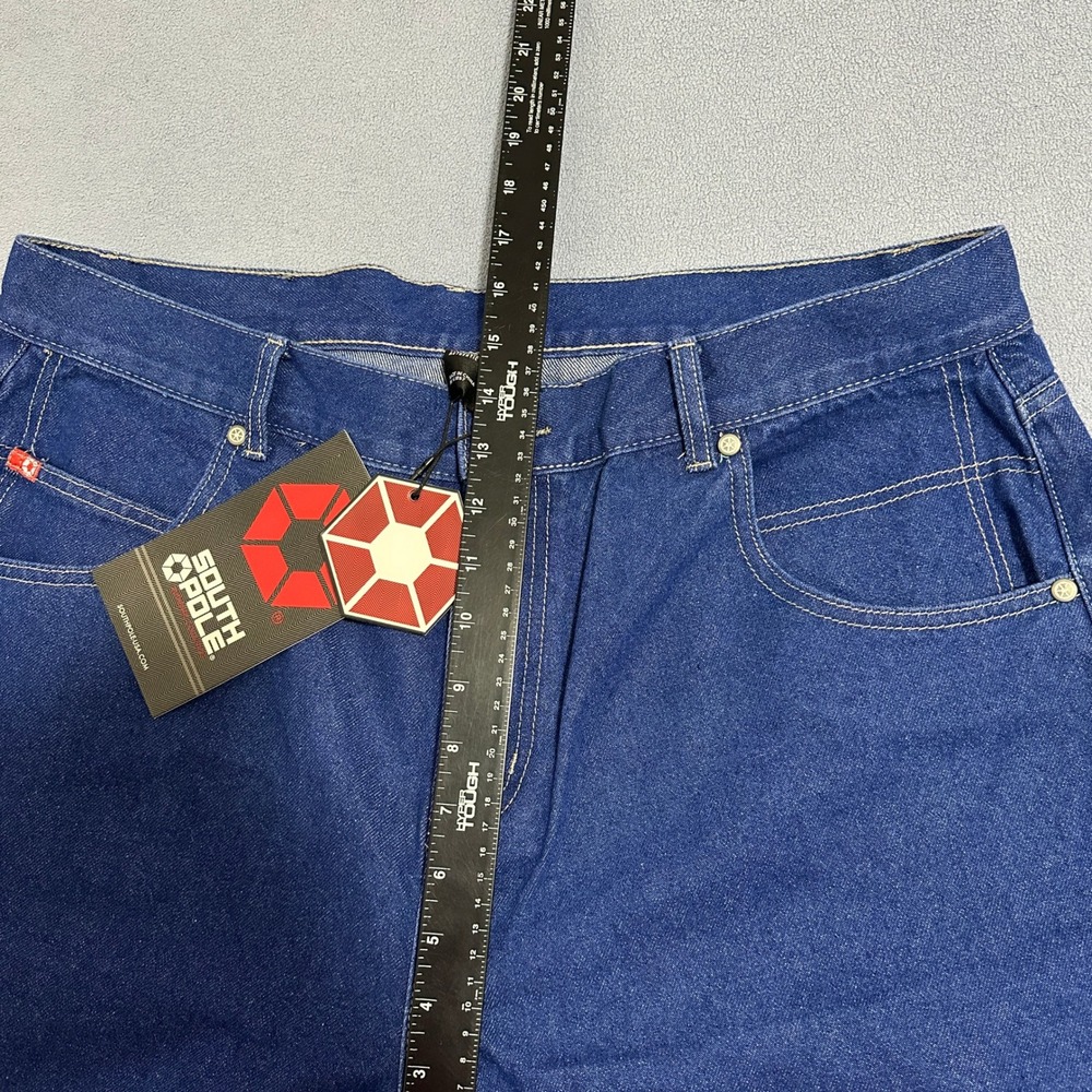 Southpole Baggy Carpenter Jeans Denim Embroidered Logo Blue Mens Size W38 L32 - Picture 6 of 16